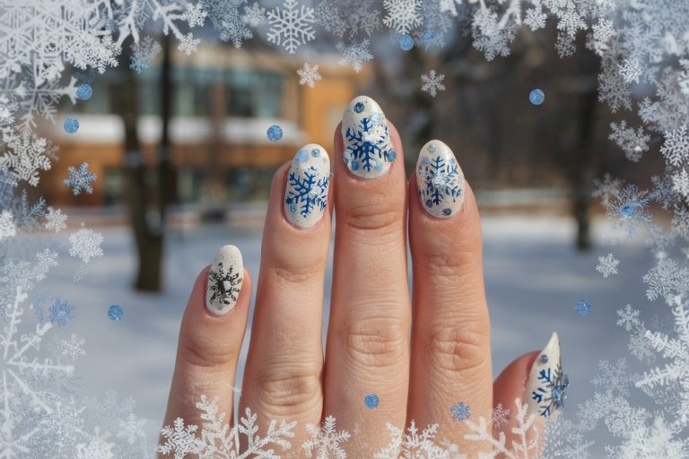 16 Enchanting Snowflake Nail Art Designs for Winter Magic