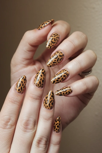 Animal Print Stiletto Medium Nails