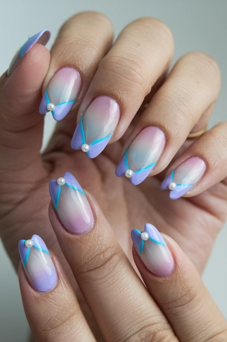 Butterfly Wing Inspired C Curve Nails