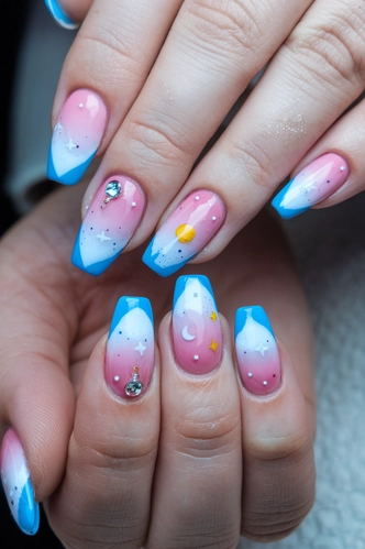 Celestial Dream Medium Gel X Nails