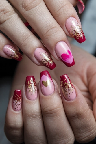 Champagne Sparkle Coffin Nails