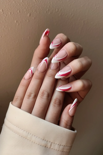 Classic French Tip Stiletto Press Ons