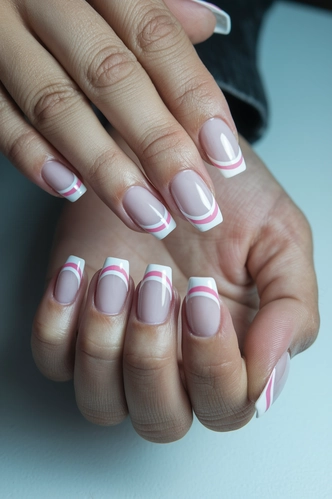 Classic French Twist Medium Gel X Nails