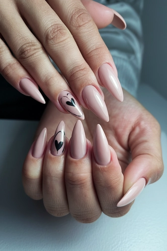 Classic Nude Stiletto Medium Nails