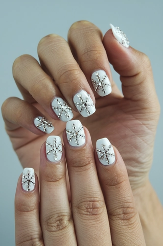 Crystal-Studded Snowflake Art