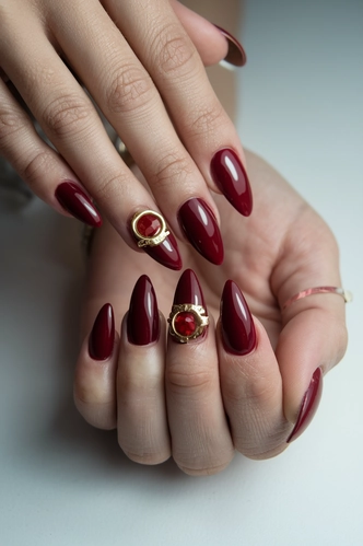 Deep Red Glossy Stilettos