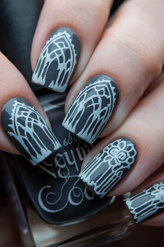 Gothic Architecture Inspired Nails