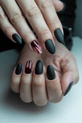 Gothic Matte Black C Curve Design