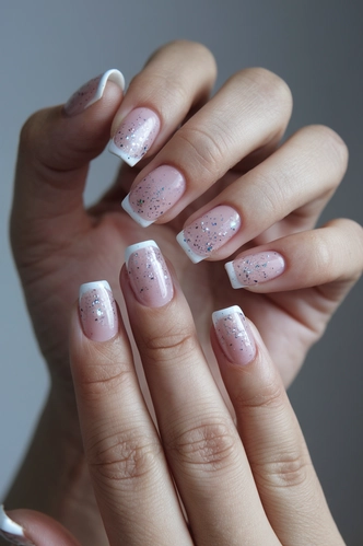 Micro Glitter Extra Short Square Nails