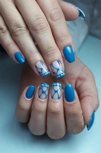 Negative Space Geometric Medium Gel X Nails