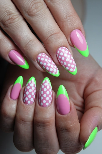 Neon Stiletto Medium Nails