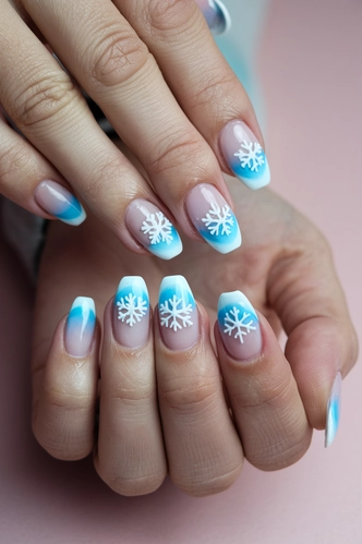 Pastel Blue Snowflake Dreams