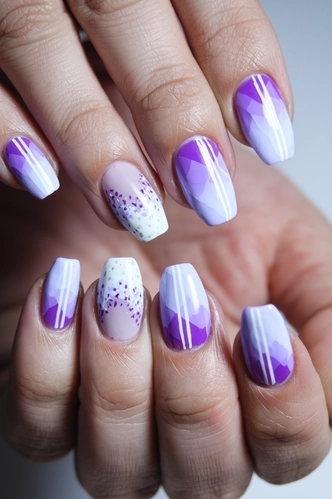 Purple Crystal Geode Nail Art