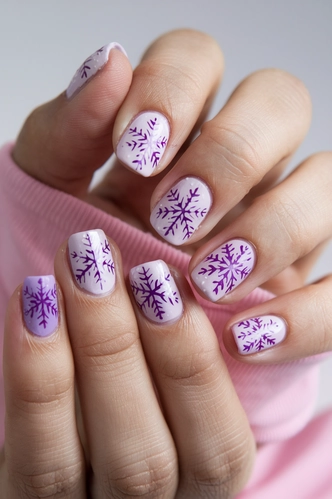 Purple Frost Snowflake Design