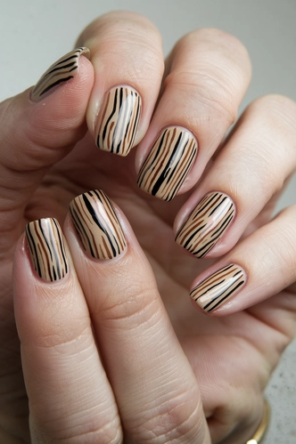 Rustic Wood Grain Coffin Nails